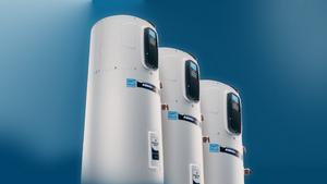 Bradford White Aerotherm G2 water heaters on a blue background