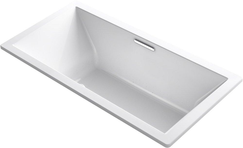 KOHLER White 72-3/16 x 36 in. Air Bath Drop-In Bathtub with Center Drain 