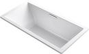 KOHLER White 72-3/16 x 36 in. Air Bath Drop-In Bathtub with Center Drain 