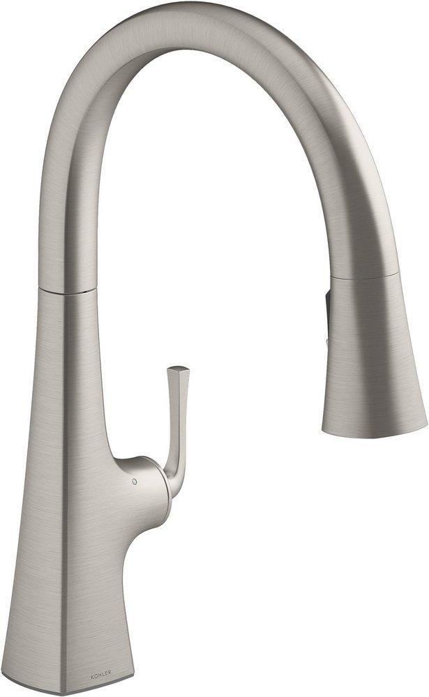 KOHLER Vibrant&trade; Stainless Single Handle Pull Down Touchless Kitchen Faucet 