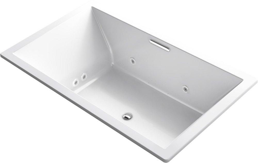 KOHLER White 72 x 42 in. Whirlpool Drop-In Bathtub with Center Drain 