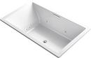 KOHLER White 72 x 42 in. Whirlpool Drop-In Bathtub with Center Drain 