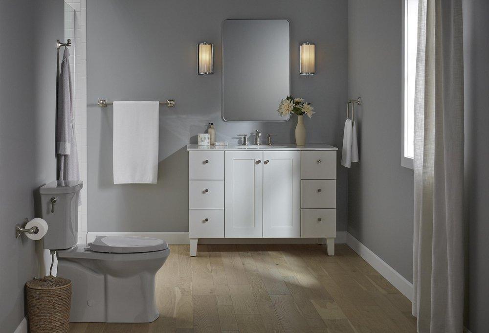 KOHLER Vibrant&reg; Brushed Nickel Square Closed Towel Ring 