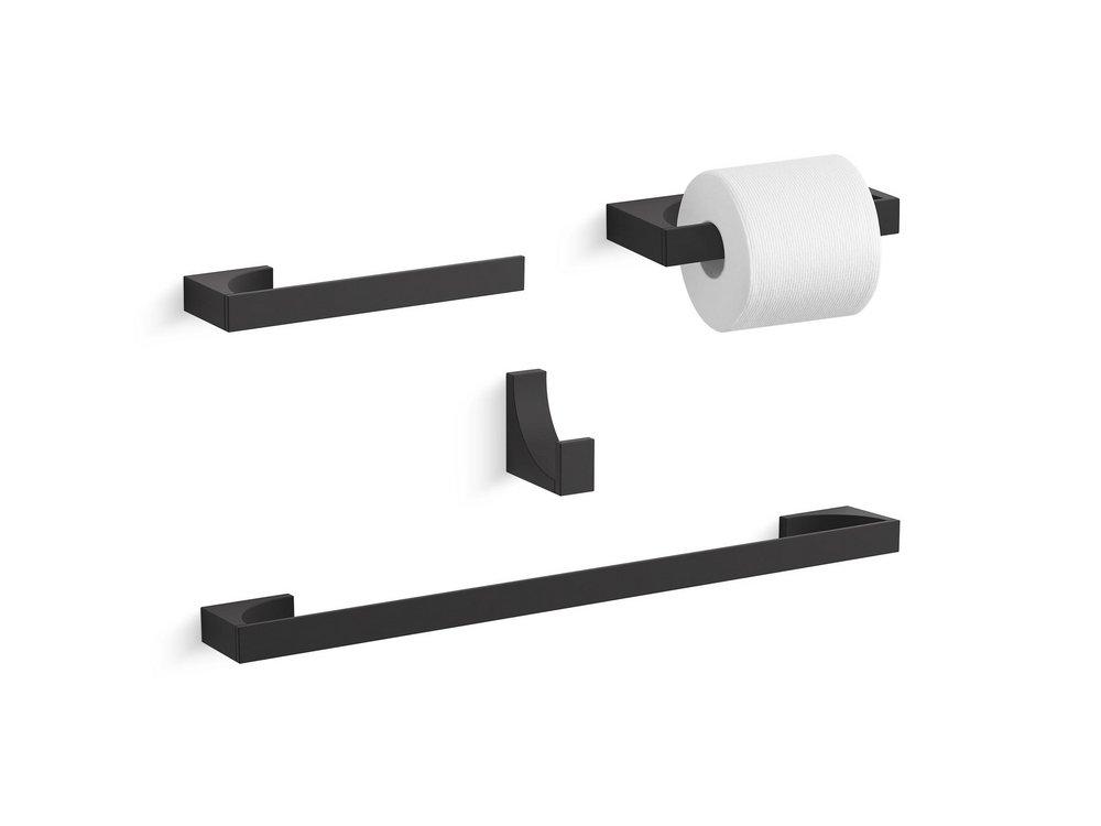 KOHLER Matte Black 10-7/16 in. Towel Bar 