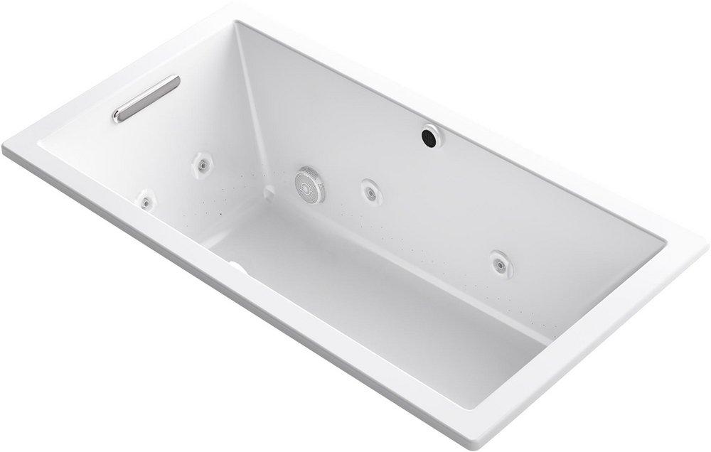 KOHLER White 60 x 32 in. Air Bath Drop-in/Undermount Bathtub Reversible Drain 