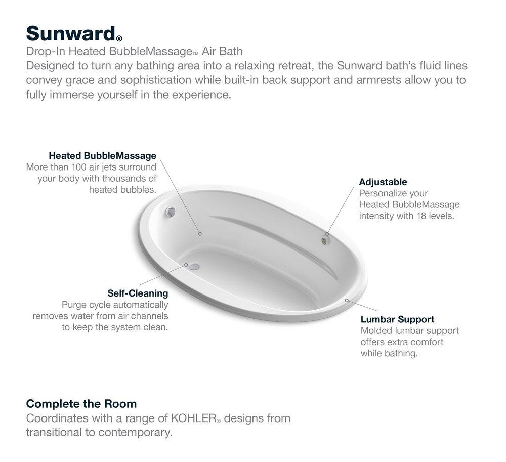 SUNWARD HEATED BUBBLEMASSAGE BATH, 66 