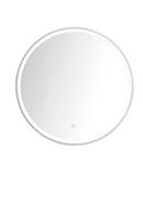 24 in. Round LED Mirror in Glossy White