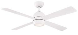 52in. 4?Blade Indoor Ceiling Fan in  Matte White (LED Opal Glass)