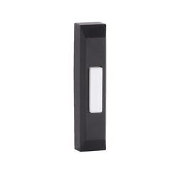 Surface Mount Lighted Push Button with Thin Rectangle Profile In Flat Black