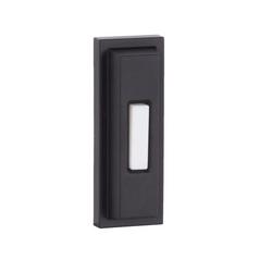 Surface Mount Lighted Push Button with Beveled Rectangle in Flat Black