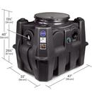 SI-75 109 gal, 375 gpm Grease Interceptor with 4 in. Inlet/Outlet and Cast Iron Cover 