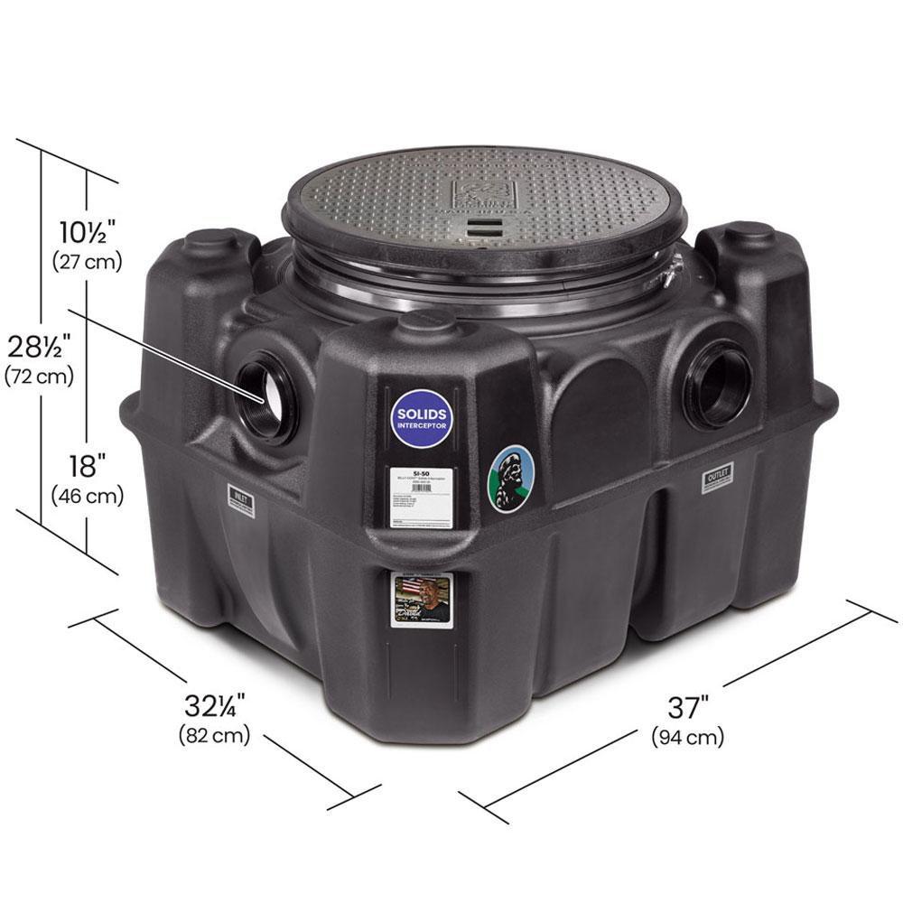 SI-50 65 gal, 125 gpm Grease Interceptor with Composite Cover 