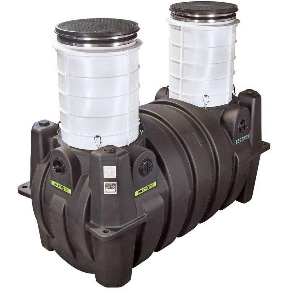 GB-500 2,948 lb, 100 gpm Grease Interceptor with 4 in. Inlet/Outlet and Cast Iron Cover 