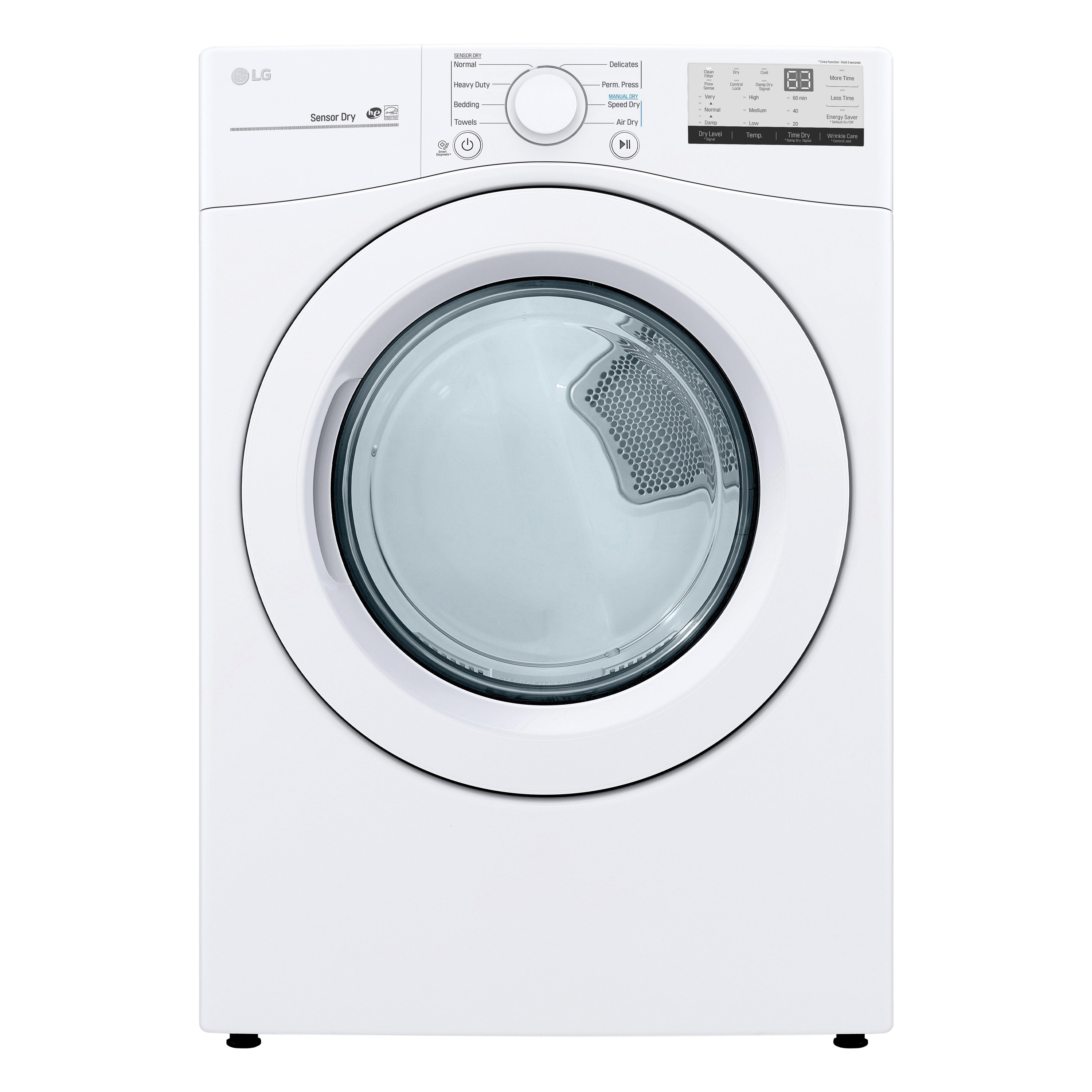 LG White 27 in. 7.4 cu. ft. Gas Dryer 