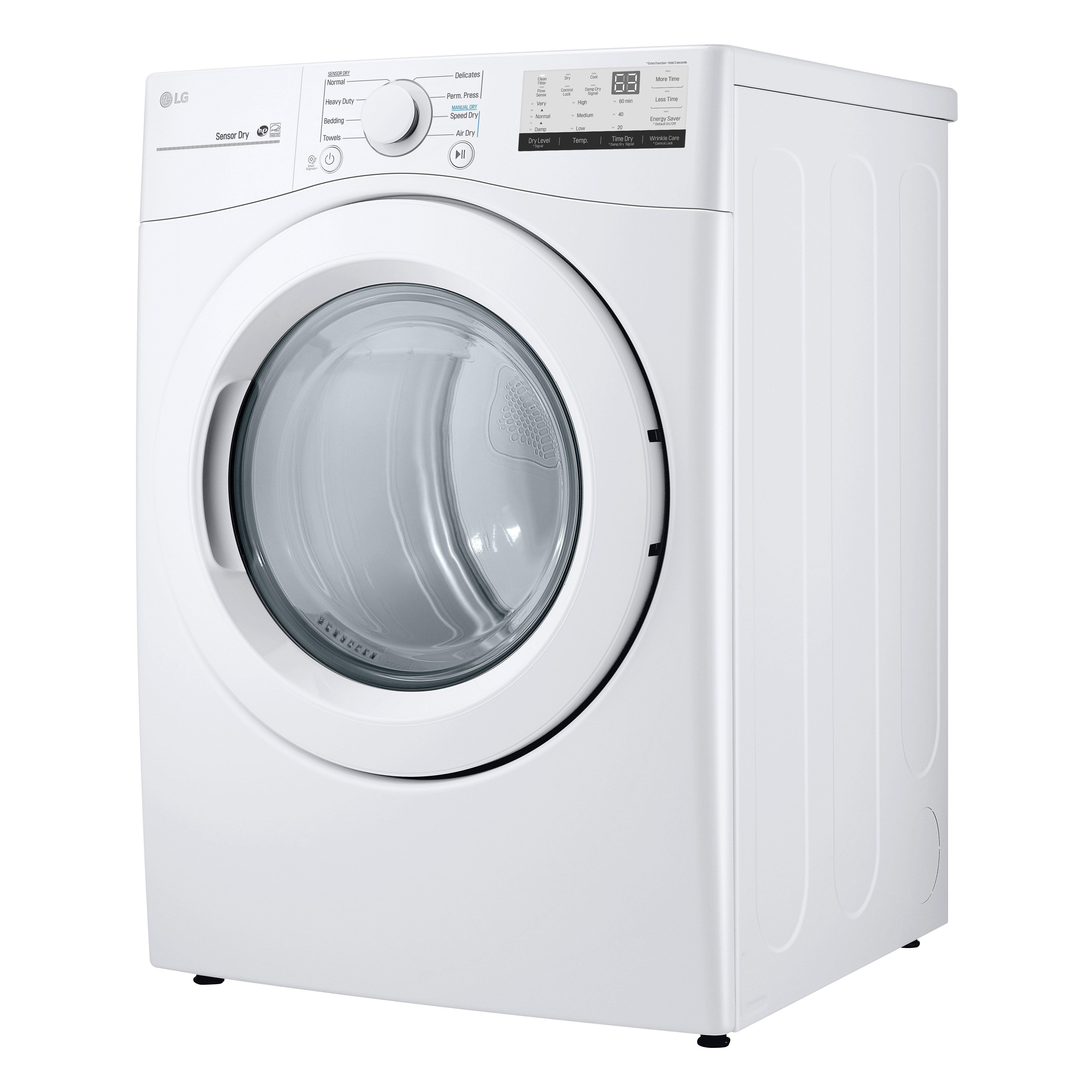 LG White 27 in. 7.4 cu. ft. Electric Dryer 