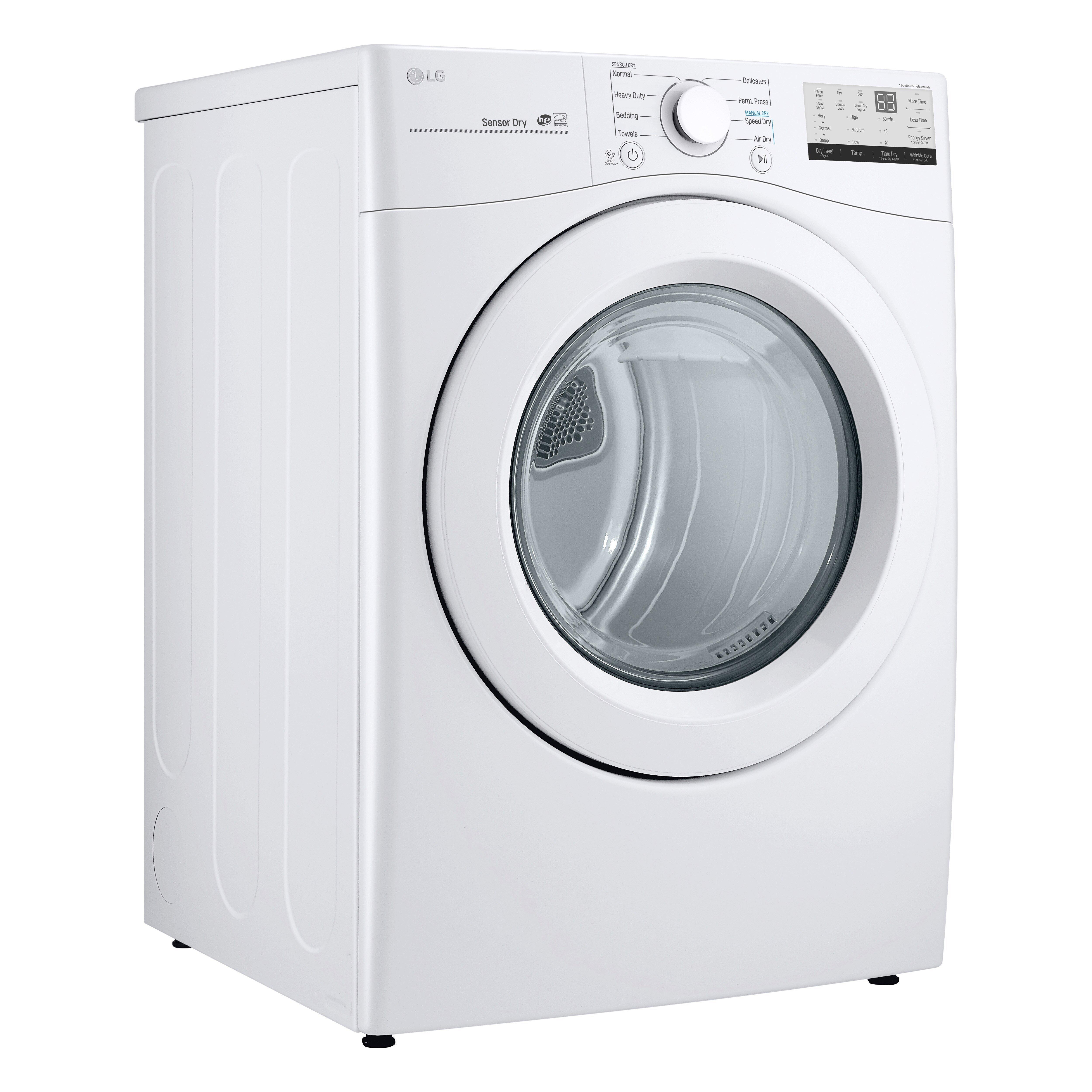 LG White 27 in. 7.4 cu. ft. Electric Dryer 
