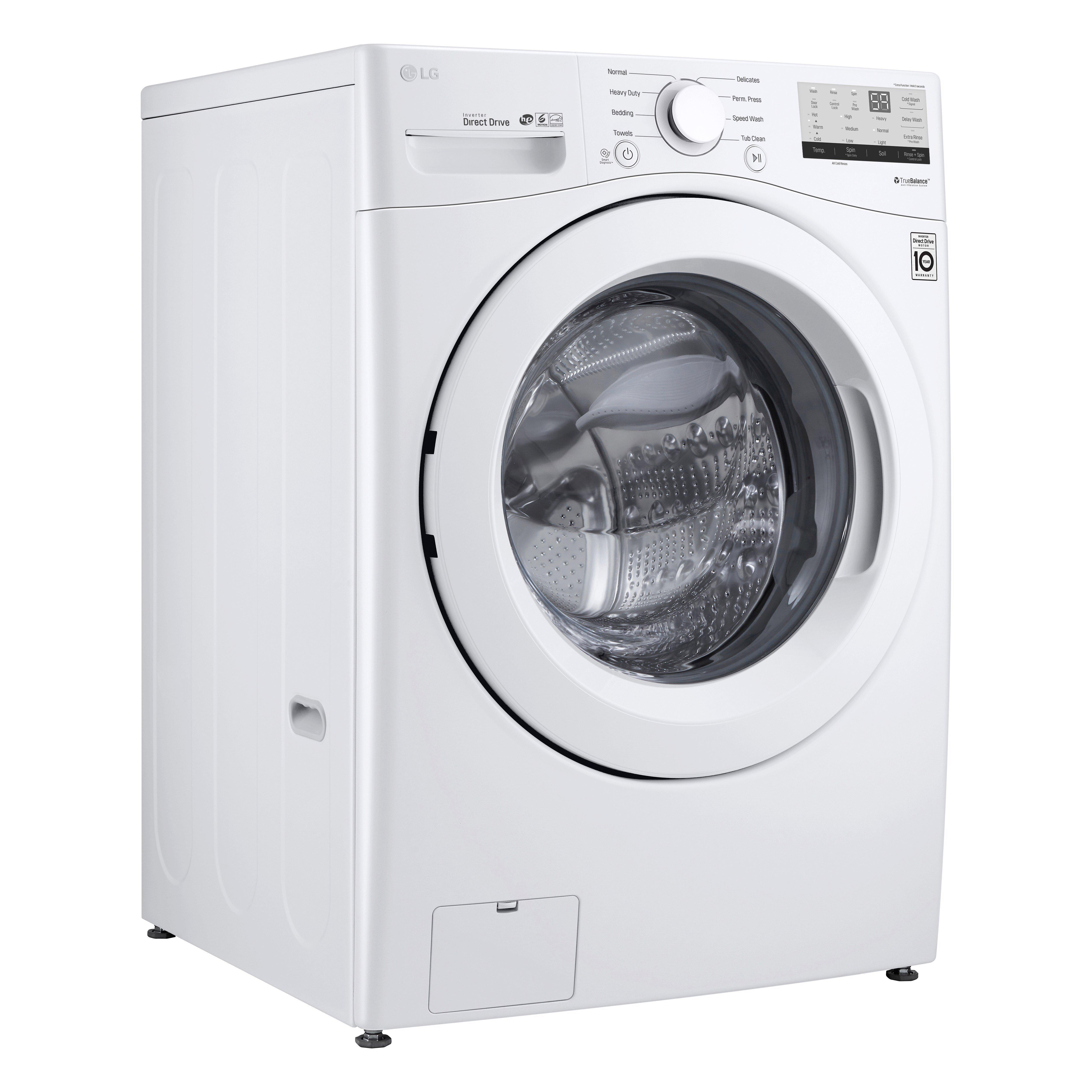 LG White 30-1/4 in. 4.5 cu. ft. Electric Front Load Washer 