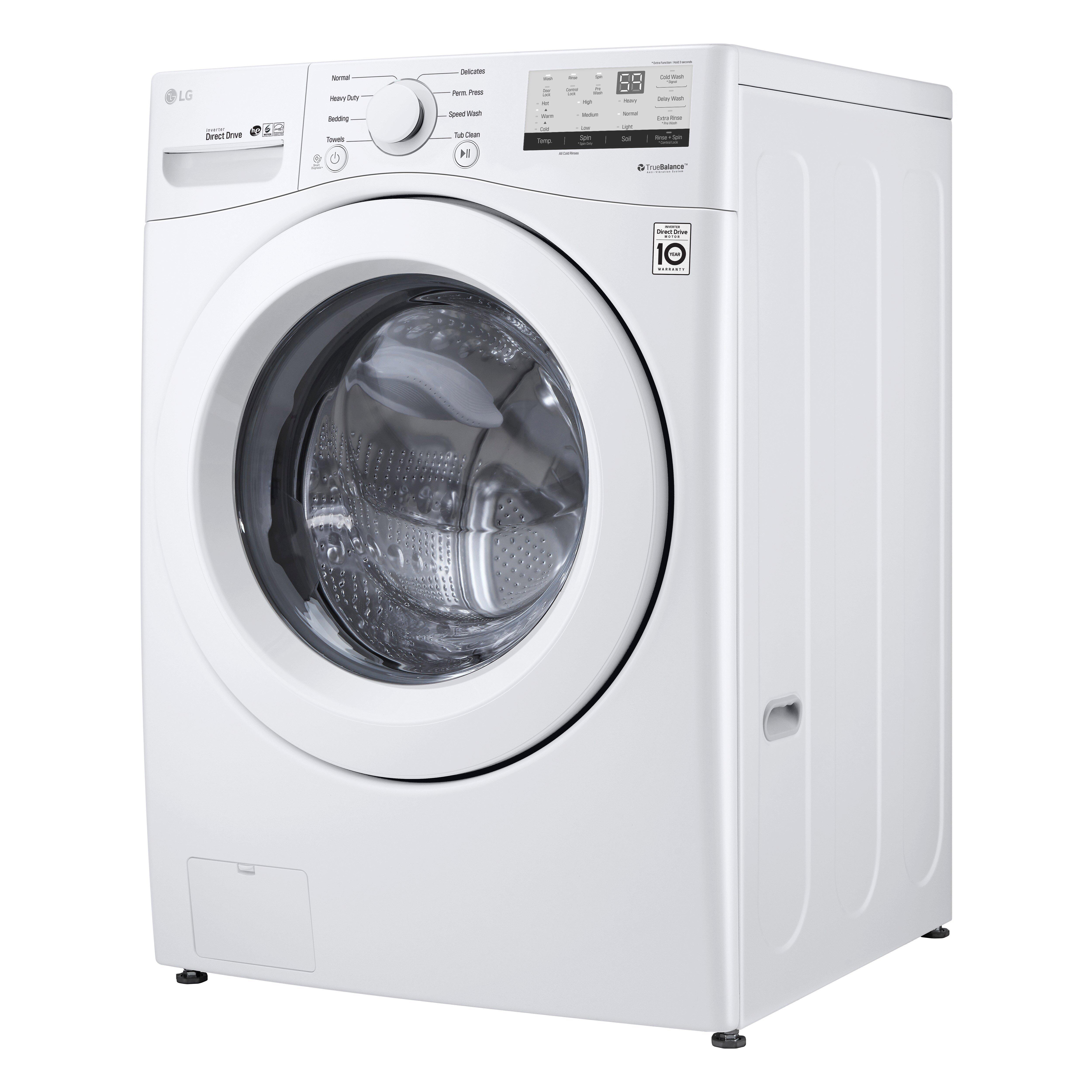 LG White 30-1/4 in. 4.5 cu. ft. Electric Front Load Washer 