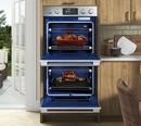30 DOUBLE WALL OVEN 4.7 CU FTA LCD TOUCH DISPLAY GOURMET CHEF STEAM SOUS VIDE STEAM ASSIST 4 CONVECTION OPTIONS PROUD/FLUSH INSTALLATION 