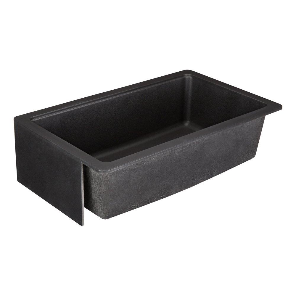 Signature Hardware Black 33 x 20 in. Composite Single Bowl Farmhouse Kitchen Sink 