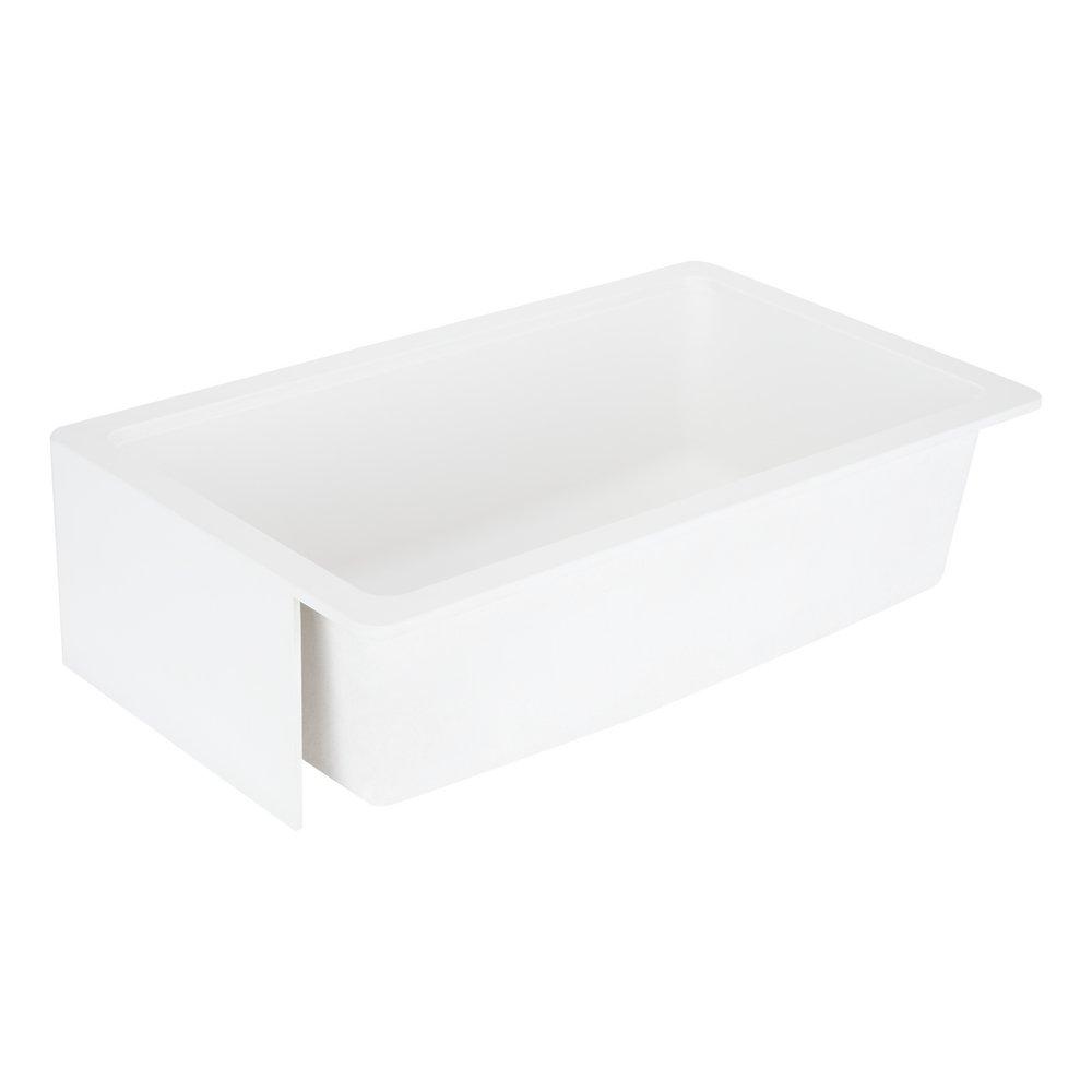 Signature Hardware White 33 x 20 in. Composite Single Bowl Farmhouse Kitchen Sink 