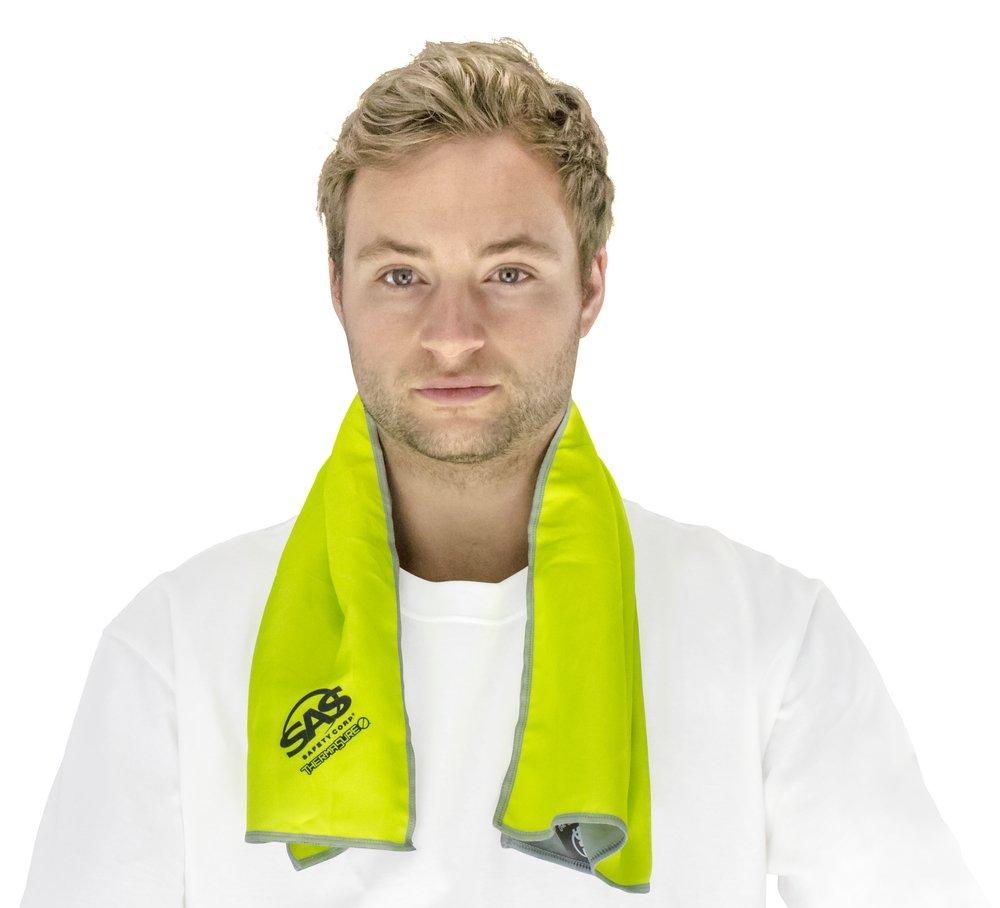 SAS Safety Yellow One Size Fits Most Microfiber and Plastic Reusable Cooling Towel 