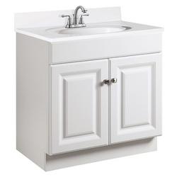 30 x 21 in. Floor Mount Vanity in White