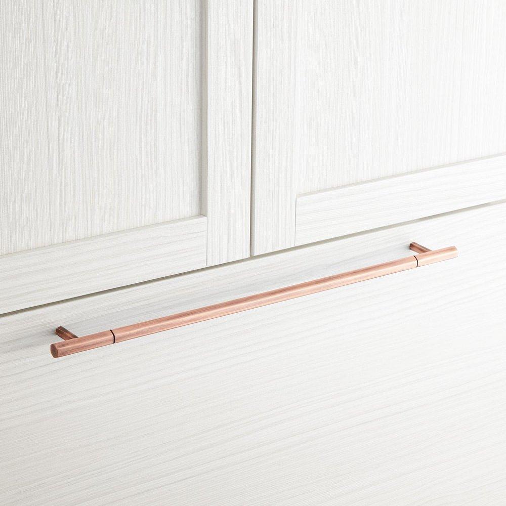 Signature Hardware Antique Copper 17-3/8 in. Octagonal Appliance Pull 