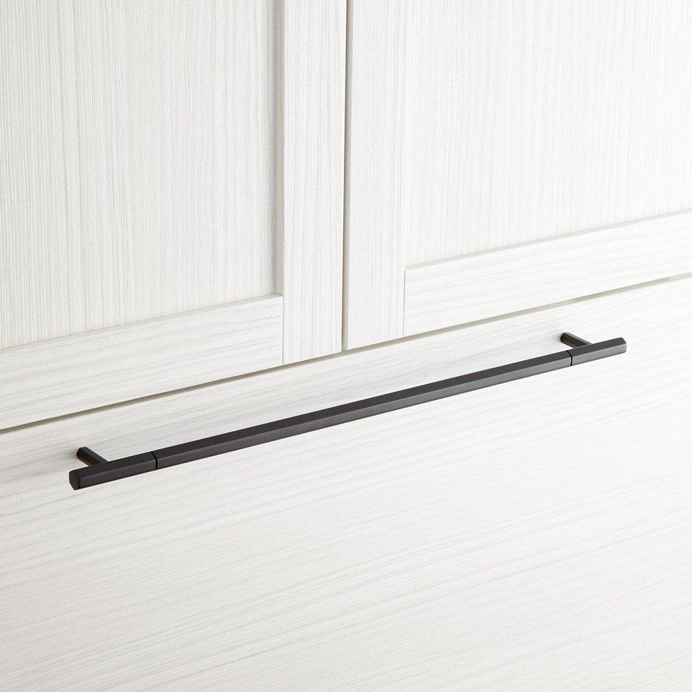 Signature Hardware Matte Black 20-1/4 in. Octagonal Appliance Pull 
