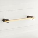 4 in. Center-to-Center Cabinet Pull in Black Nickel/Satin Brass