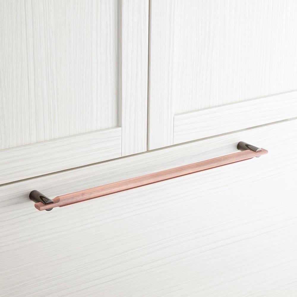 Signature Hardware Black Nickel/Antique Copper 19-1/2 in. Rectangular Appliance Pull 