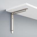 7/8 in. Brass Bathroom Shelf Bracket in Brushed Nickel