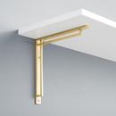 Signature Hardware Satin Brass 7/8 in. Brass Bathroom Shelf Bracket 