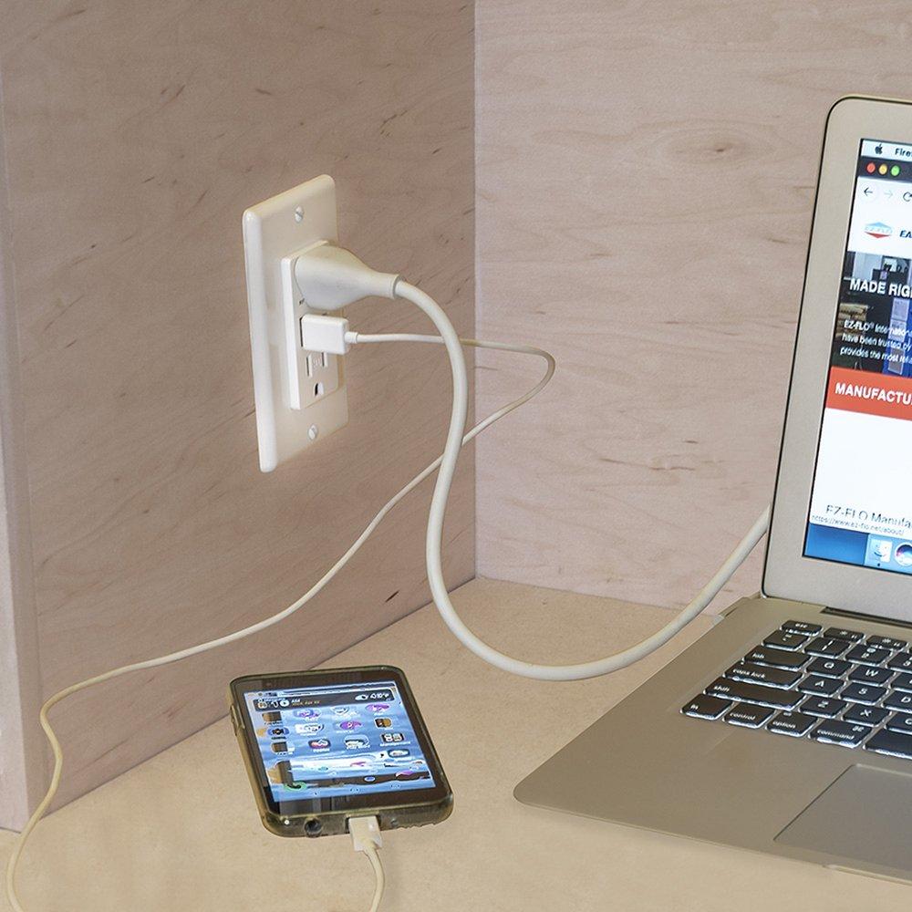 EZ-FLO White 4V USB Charger in White 