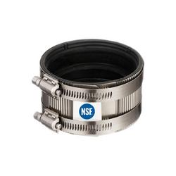 4 in. No Hub 301 and 305 Stainless Steel Quick Hub Shield Coupling with Neoprene Sealing Ring