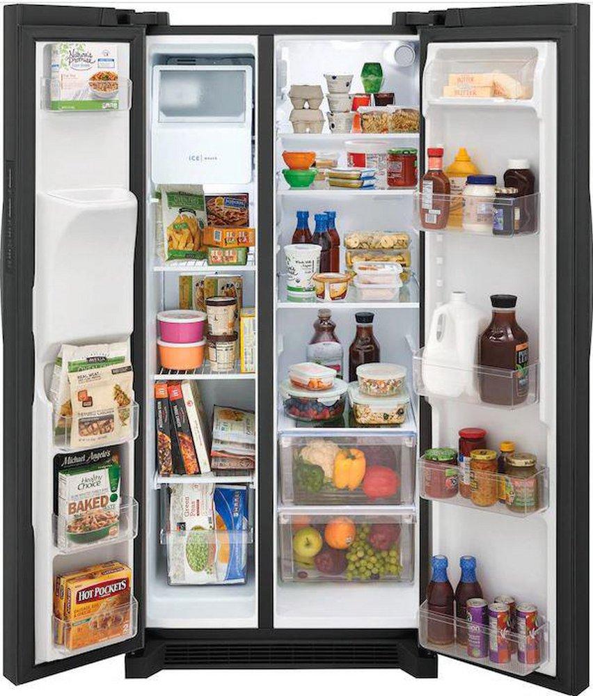 Frigidaire Black Stainless Steel 33-3/25 in. 14.3 cu. ft. Side-By-Side Refrigerator 