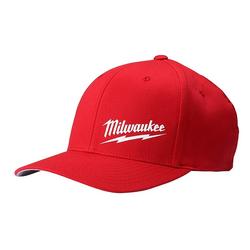L/XL Size Polyester, Cotton and Spandex Fitted Hat in Red