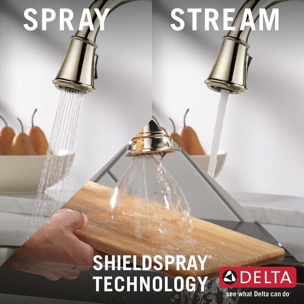 Delta Faucet Lumicoat Polished Nickel Single Handle Pull Down Kitchen Faucet 
