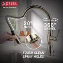 Delta Faucet Lumicoat&reg; Polished Nickel Single Handle Pull Down Kitchen Faucet with Three-Function Spray, Magnetic Docking and ShieldSpray Technology 