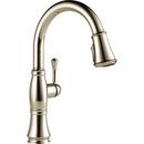 Delta Faucet Lumicoat Polished Nickel Single Handle Pull Down Kitchen Faucet with Three-Function Spray, Magnetic Docking and ShieldSpray Technology