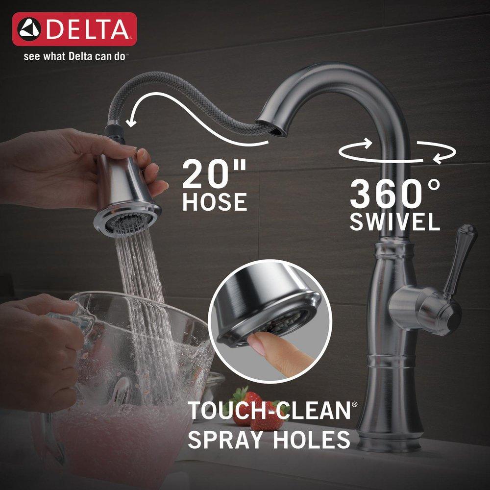 Delta Faucet Lumicoat Arctic Stainless Single Lever Handle Bar Faucet 