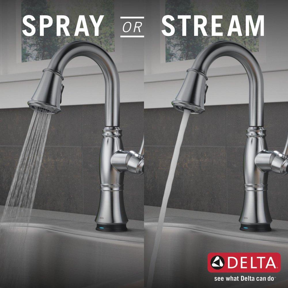Delta Faucet Arctic Stainless Single Handle Pull Down Bar Faucet 