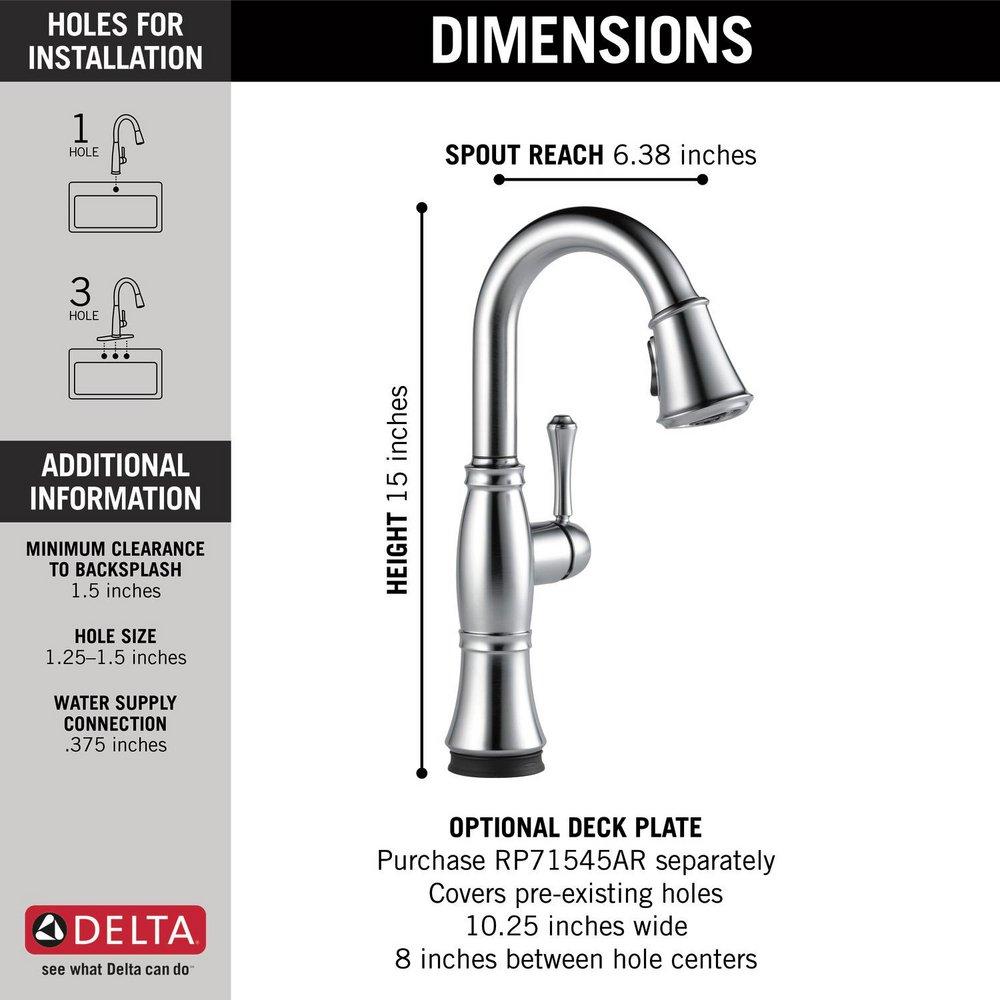 Delta Faucet Lumicoat Arctic Stainless Single Handle Lever Bar Faucet 