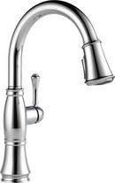 Delta Faucet Lumicoat&trade; Chrome Single Handle Pull Down Kitchen Faucet with Three-Function Spray, Magnetic Docking and ShieldSpray Technology 
