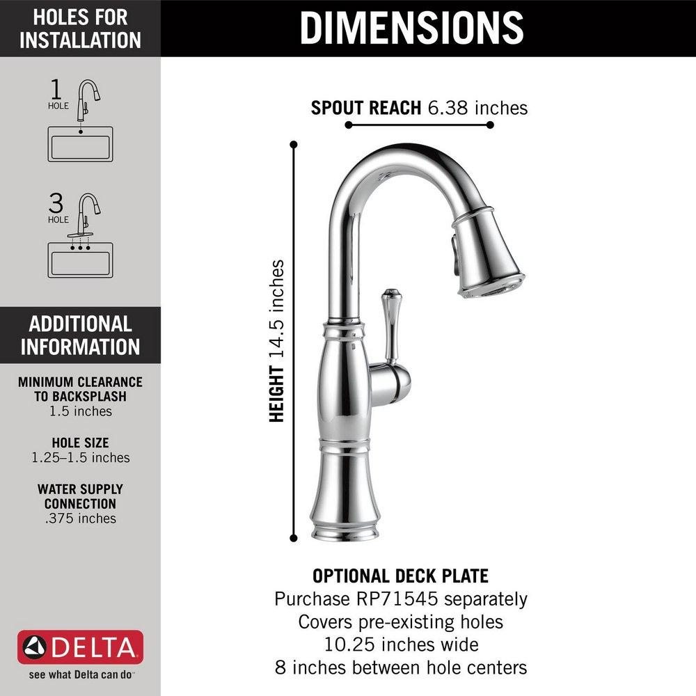 Delta Faucet Lumicoat Chrome Single Lever Handle Bar Faucet 