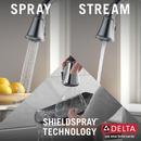 Delta Faucet Lumicoat Arctic Stainless Single Handle Pull Down Kitchen Faucet with Three-Function Spray, Magnetic Docking and ShieldSpray Technology 