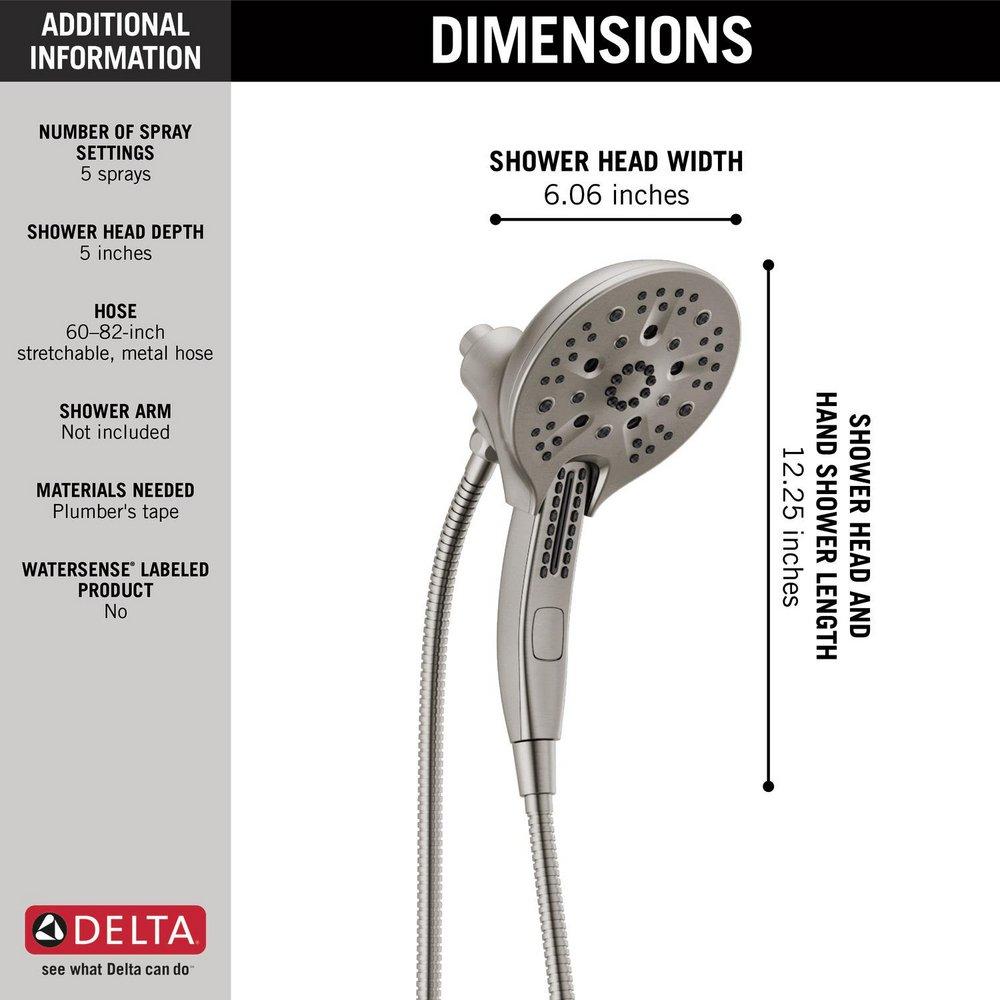 Delta Faucet Brilliance Stainless Multi Function Hand Shower 