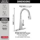 Delta Faucet Chrome Pull Down Kitchen Faucet 