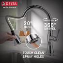 Delta Faucet Lumicoat Chrome Single Handle Pull Down Touch Activated Kitchen Faucet 
