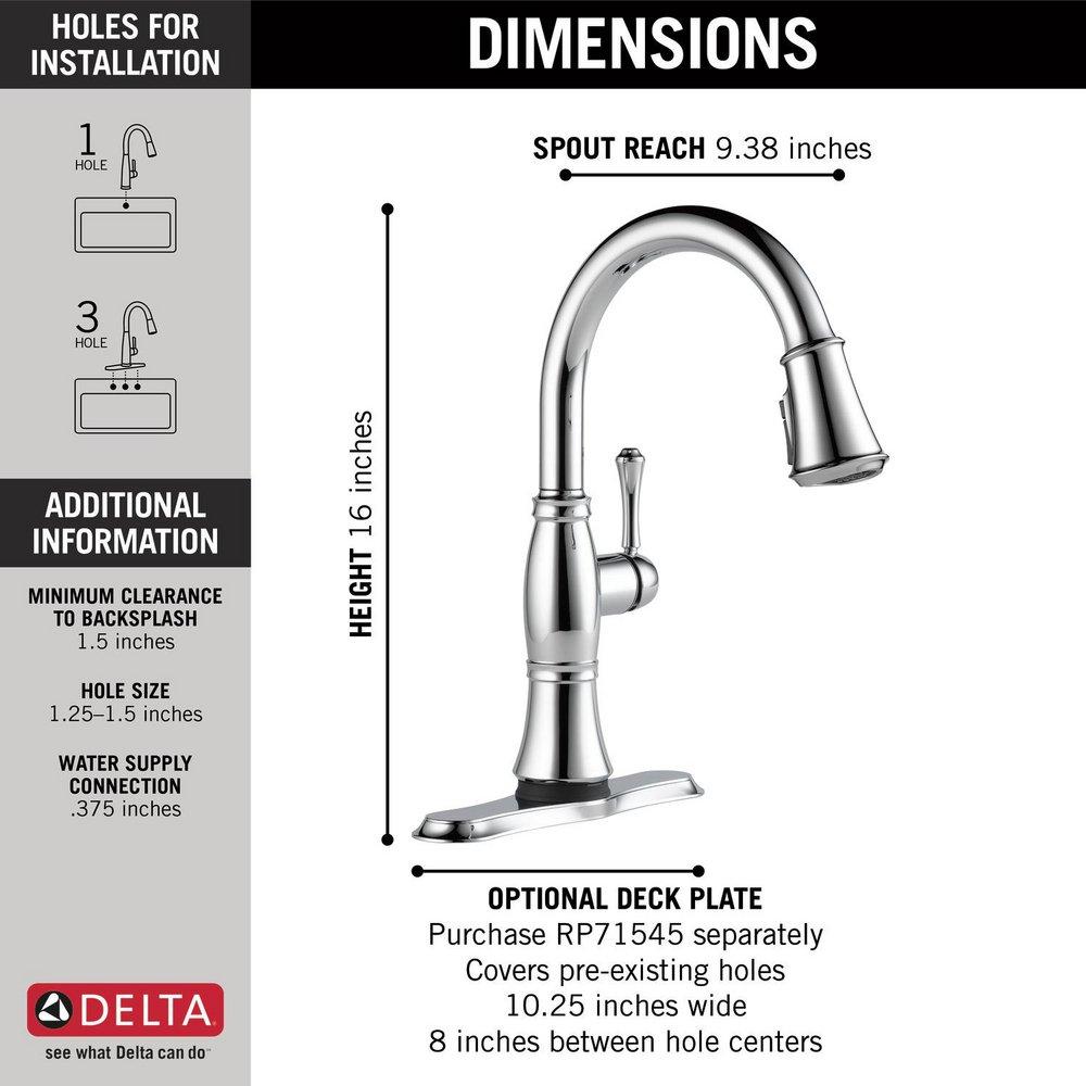 Delta Faucet Lumicoat™ Chrome Single Handle Pull Down Touch Activated Kitchen Faucet 